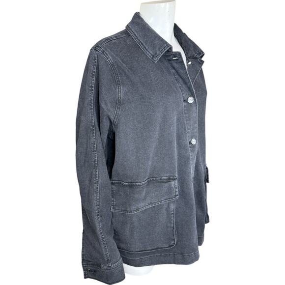 Me by Jennie Garth The Dylan Denim Jacket Washed Black 1X NWT Casual Pockets - Picture 12 of 15